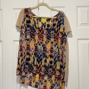 Colorful silk high low tunic